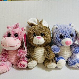 Easter Cat, Unicorn & Bunny Plush Stuffed Animals NEW Magical Friends Set